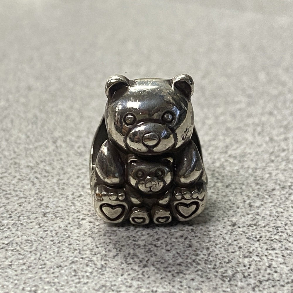 Brighton Love Mama And Baby Bear Silvertone charm For Bracelet Necklace